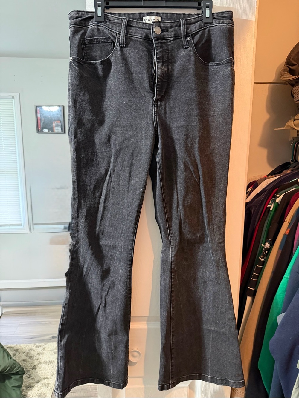 Ava & Viv Women's Black Flare Jeans